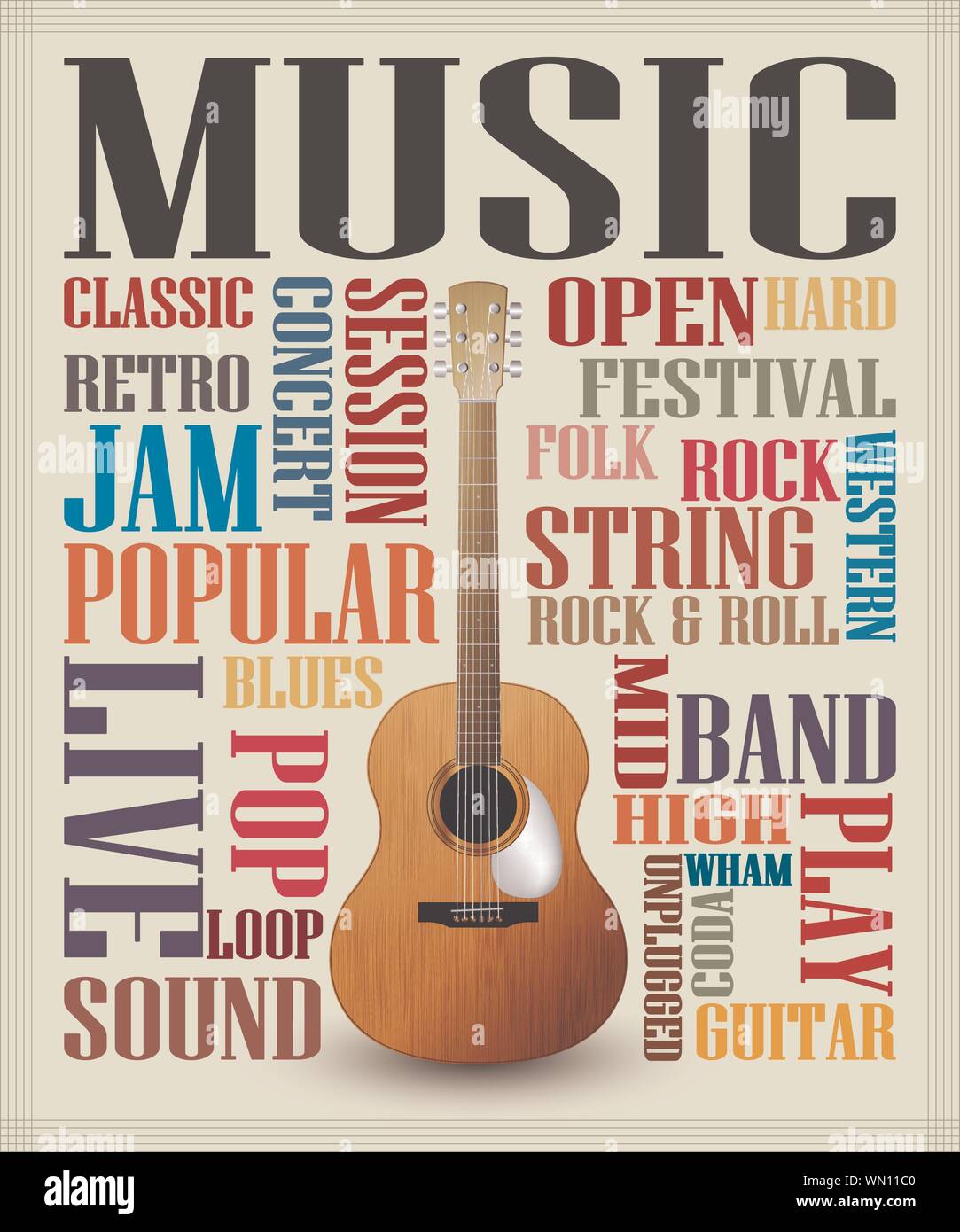 Guitare conceptuel poster Illustration de Vecteur