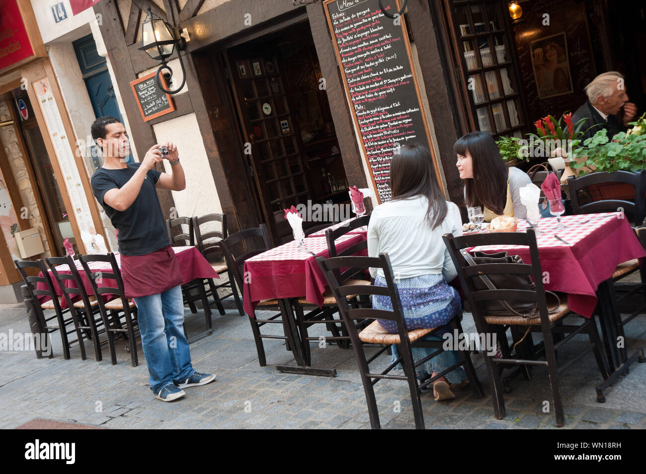 Paris, Rue Mouffetard Banque D'Images