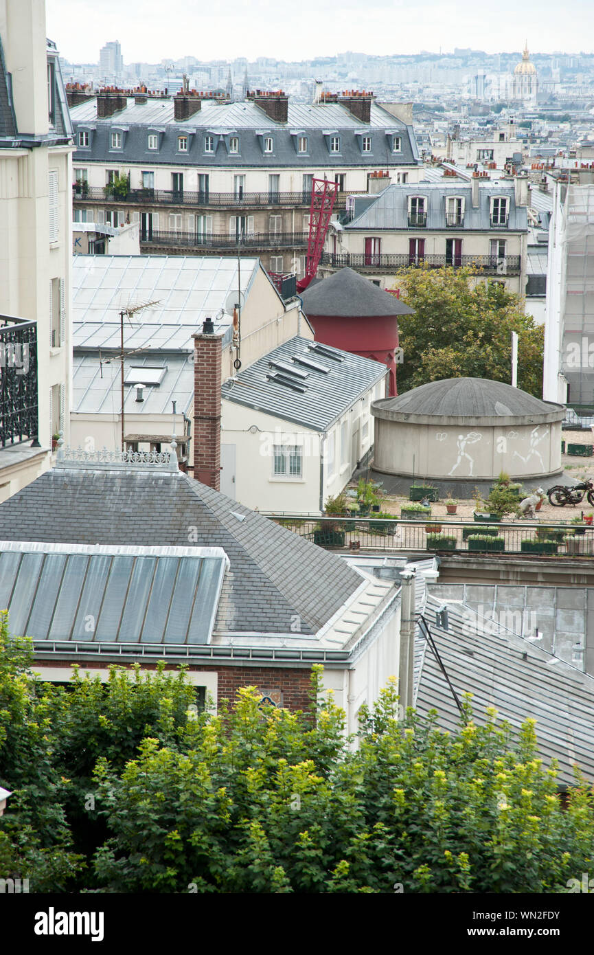 Paris, Blick vom Montmartre über die Stadt - Paris, vue de Montmartre sur la ville Banque D'Images