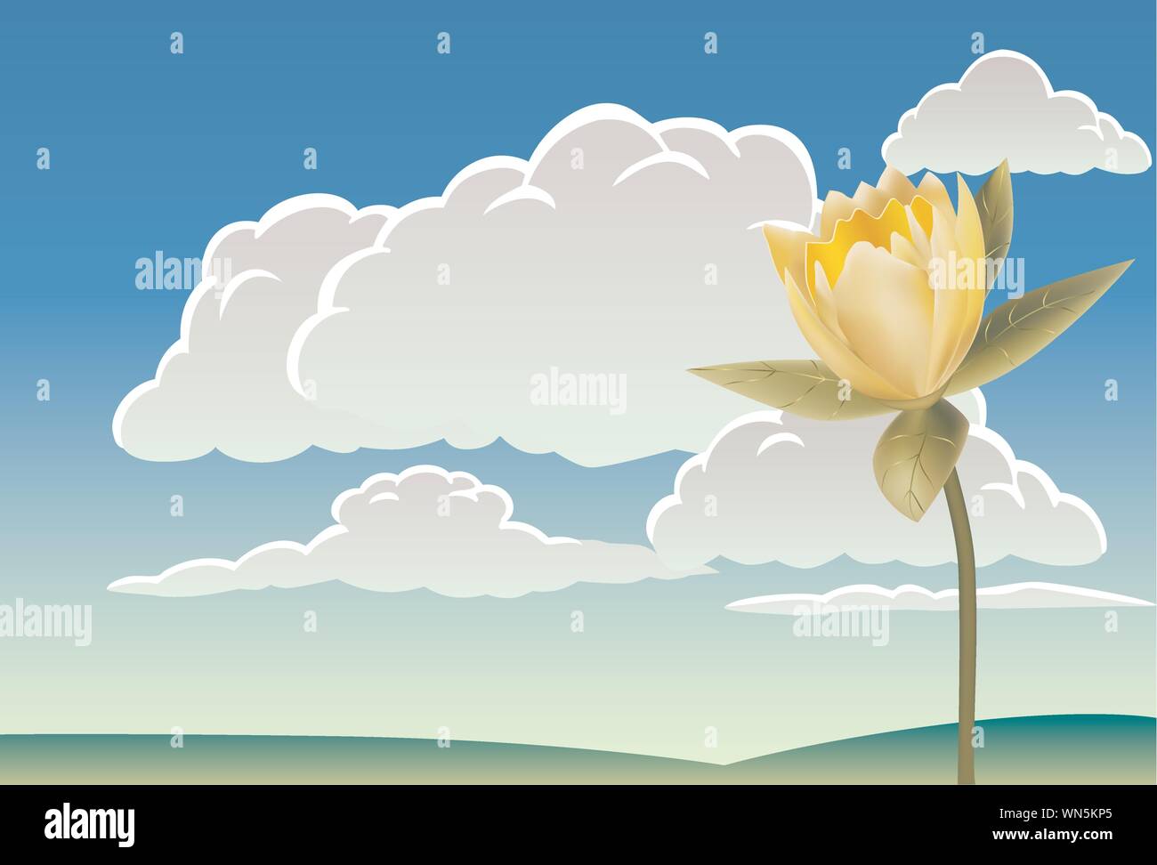 Nuages et Tulip Illustration de Vecteur