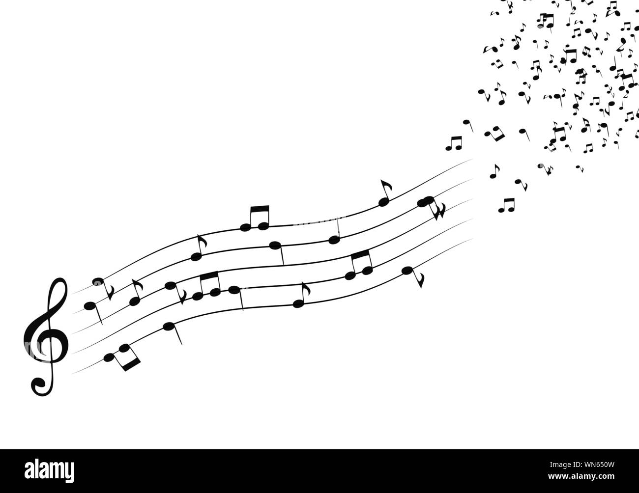 Des notes de musique classique avec clé de sol. Vector Illustrator Illustration de Vecteur