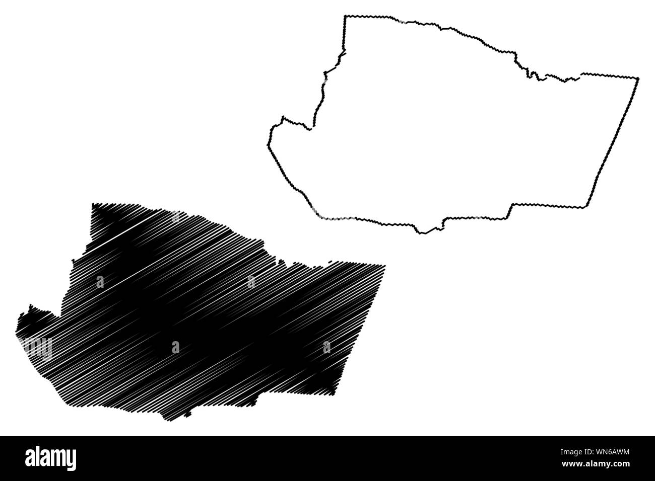 Le gouvernorat de Tafilah (Royaume hachémite de Jordanie) map vector illustration croquis Tafilah, scribble map Illustration de Vecteur