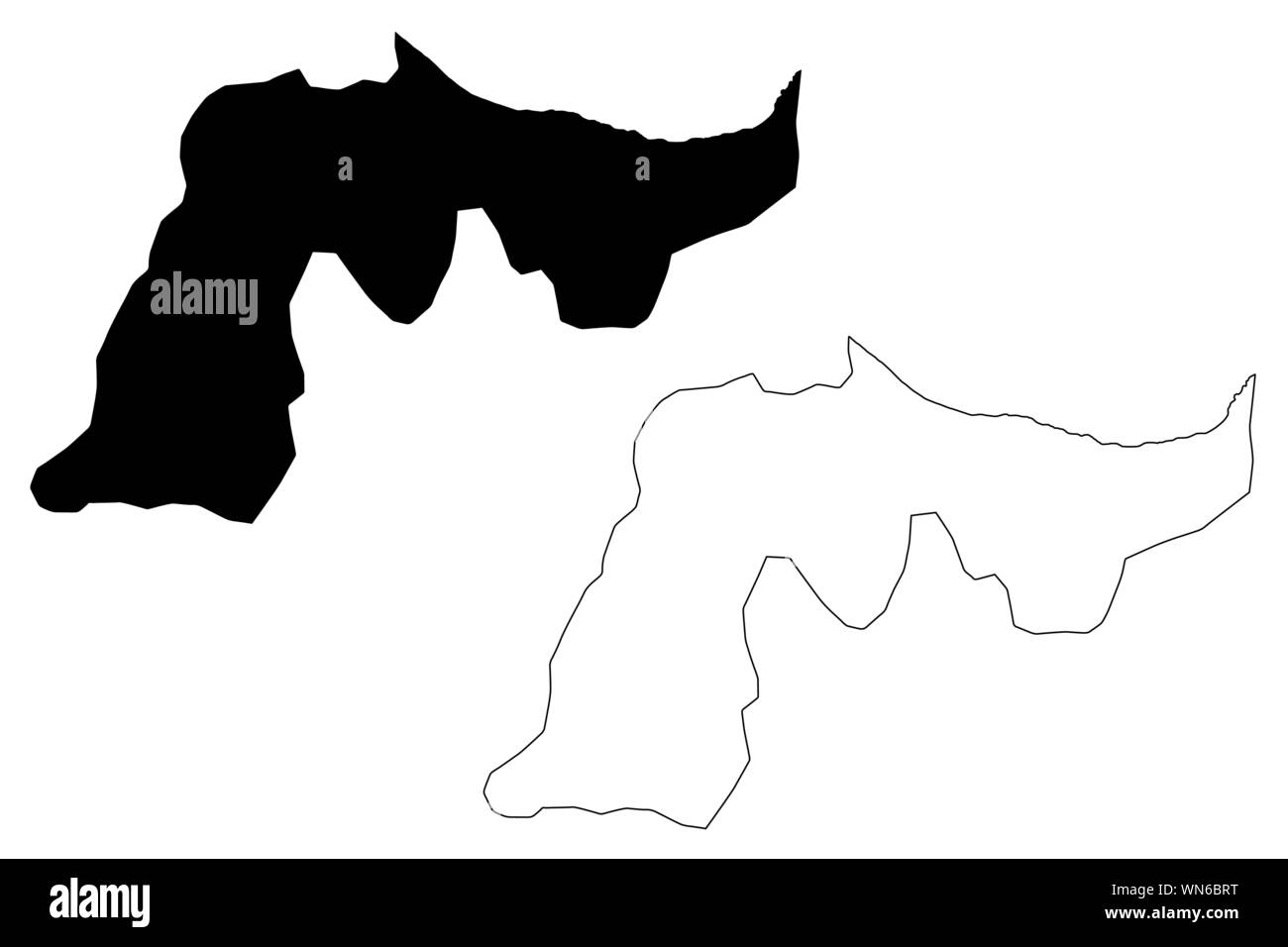Province Espaillat (République dominicaine, Haïti, les provinces de la République dominicaine) map vector illustration gribouillage, croquis de independencia site Illustration de Vecteur