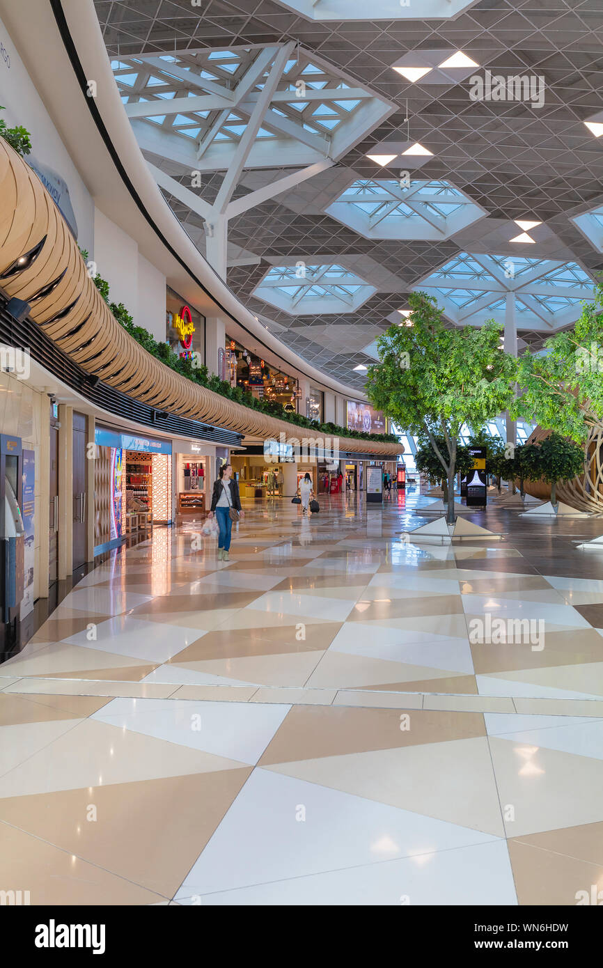 L'aéroport international Heydar Aliyev intérieur, Baku, Azerbaïdjan Banque D'Images