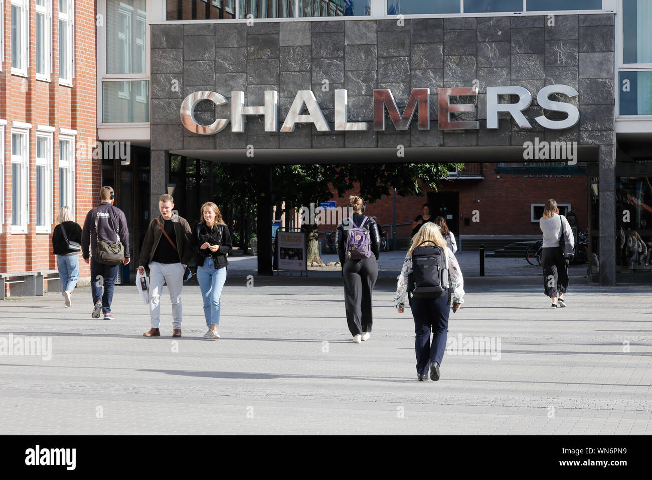 Gothenburg, Suède - septembre 2, 2019 : La porte de l'Université de Technologie Chalmers. Banque D'Images