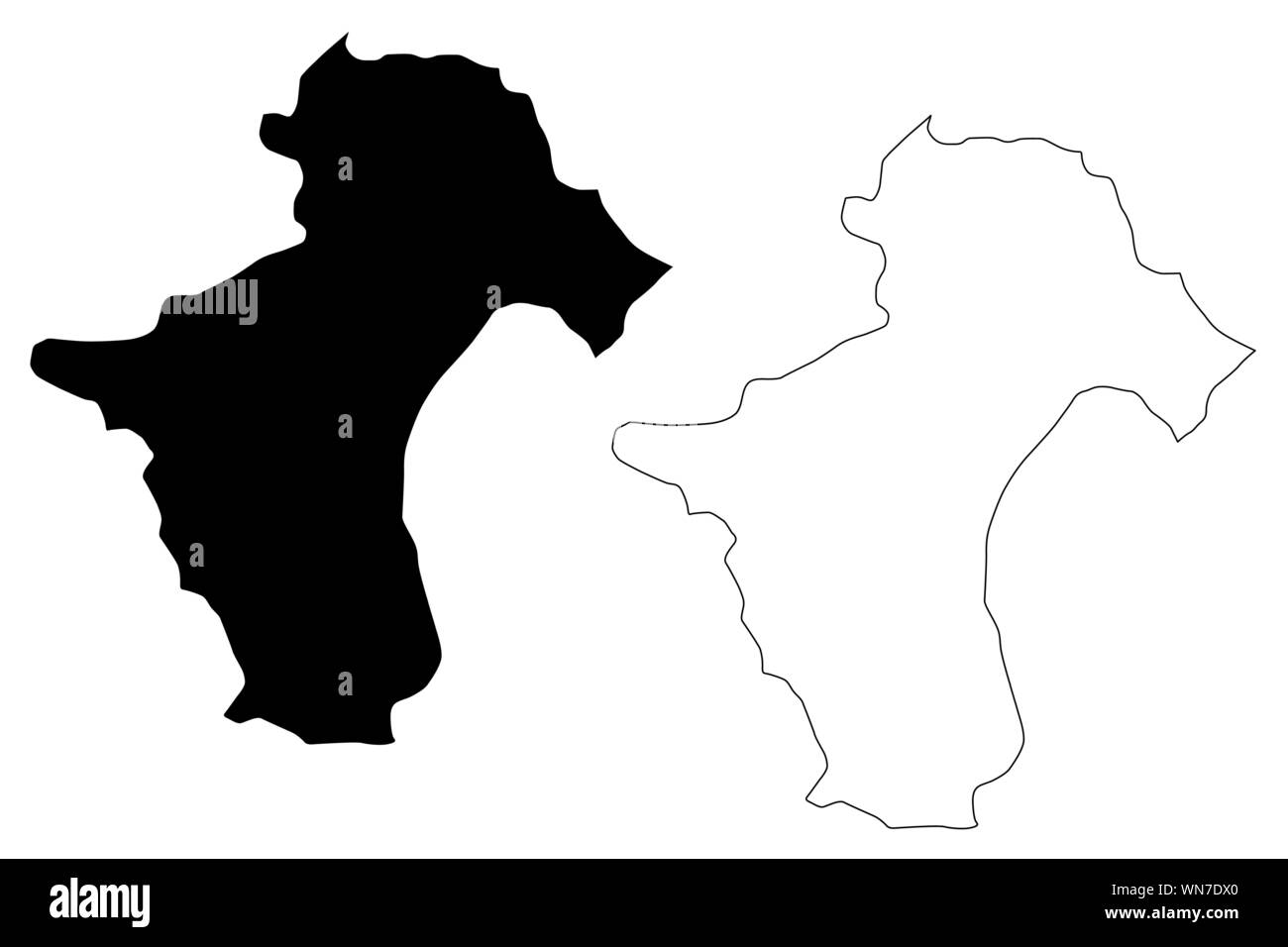 La Vega Province (République dominicaine, Haïti, les provinces de la République dominicaine) map vector illustration gribouillage, croquis La Vega site Illustration de Vecteur