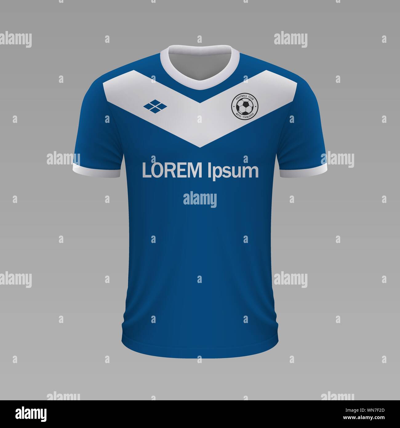 Soccer shirt réaliste Brescia 2020, jersey modèle pour kit de football Illustration de Vecteur