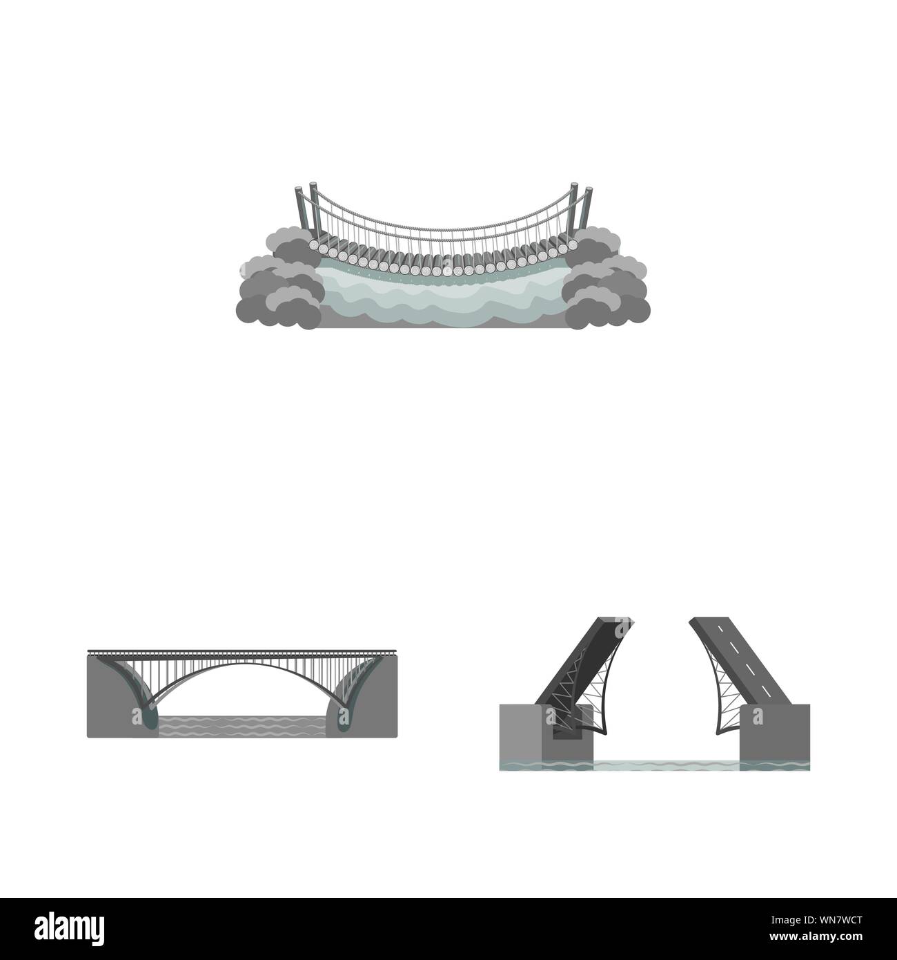 Illustration vecteur de conception et de construction en signe. Collection de design et d'illustration vectorielle stock pont. Illustration de Vecteur