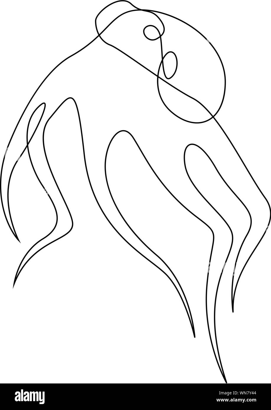 Octopus illustration dessinée par une ligne. Style minimaliste vector illustration Illustration de Vecteur