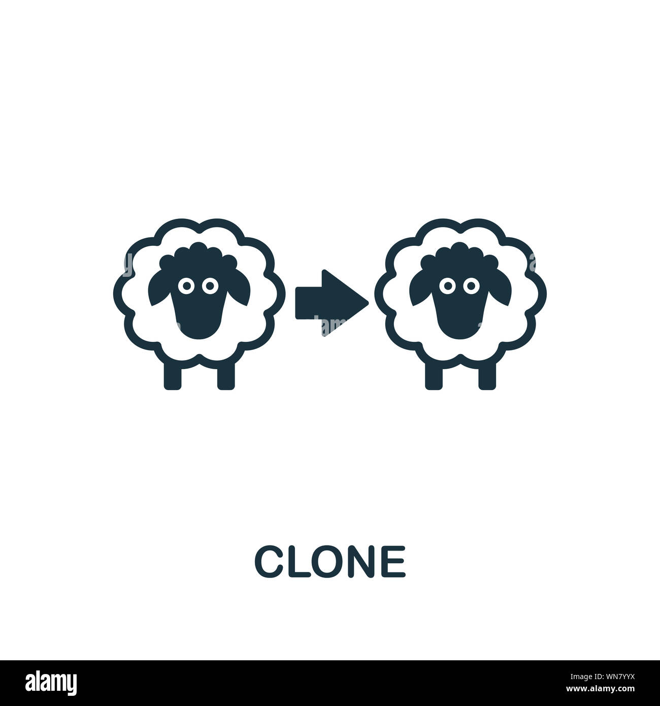 Icône Clone symbole. Signe de la biotechnologie créative collection d'icônes. Pourvus d''une télévision et d'ordinateur pour l'icône Clone mobile Banque D'Images