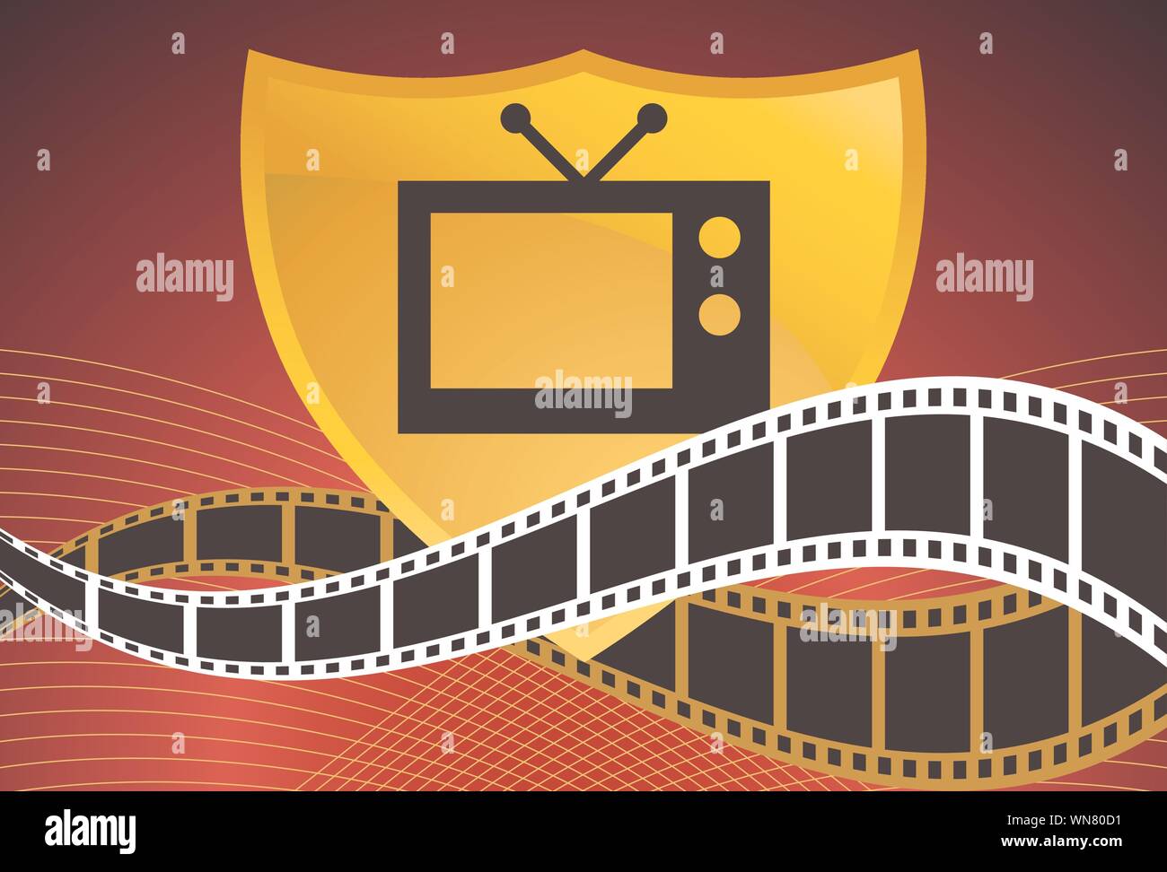 Contexte : L'écran de télévision Film Illustration de Vecteur