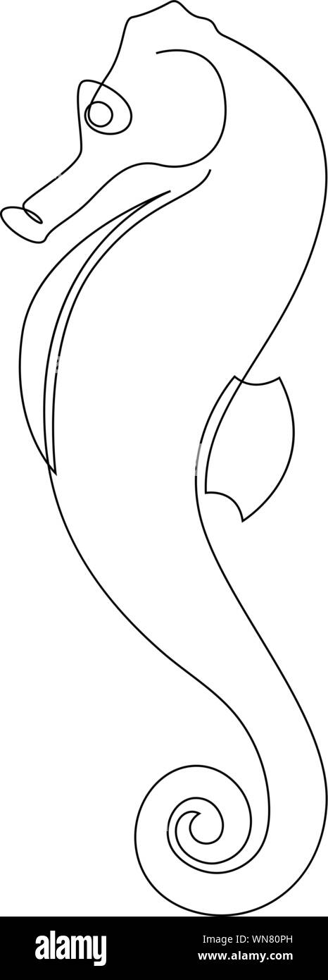 Seahorse style minimaliste. Une ligne vector illustration Illustration de Vecteur