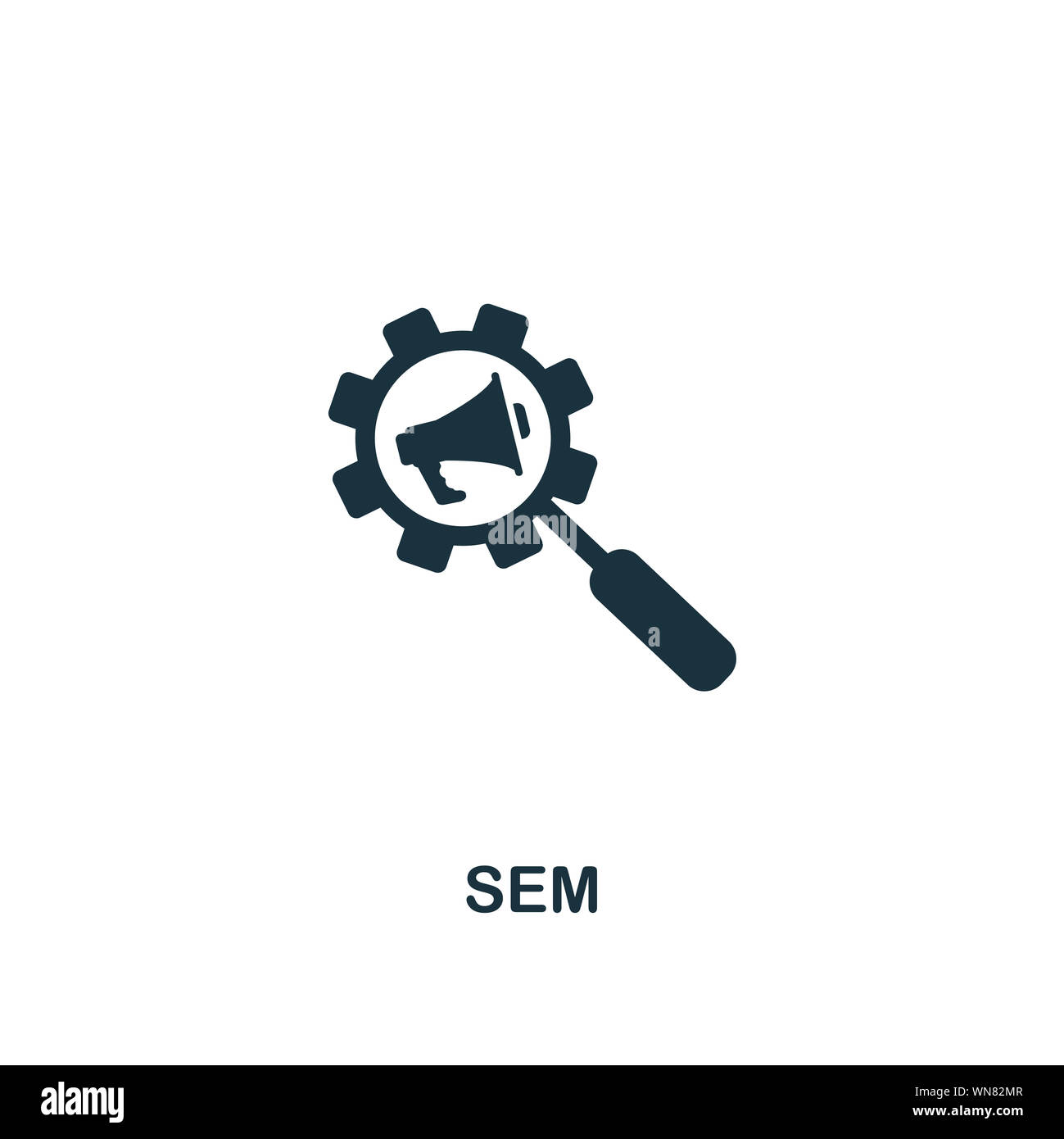 Le Search Engine Marketing (SEM) icône. L'élément créatif de design collection icônes de contenu. Pixel perfect Search Engine Marketing (SEM), l'icône pour le web Banque D'Images