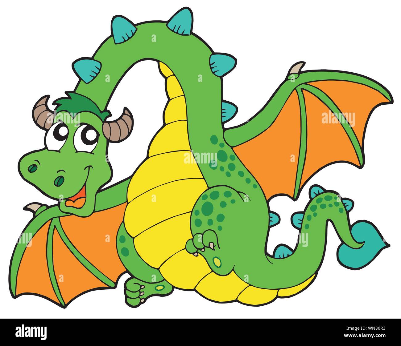 Flying Dragon vert Illustration de Vecteur