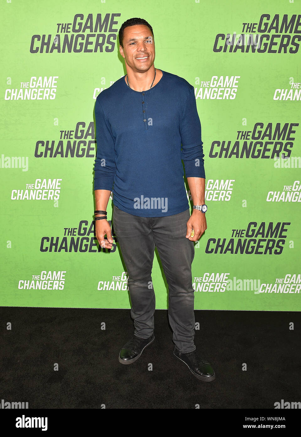 HOLLYWOOD, CA - Septembre 04 : Tony Gonzalez assiste à la première mondiale de la 'Game Changers' à l'ArcLight Hollywood sur Septembre 04, 2019 à Hollywood, Californie. Banque D'Images