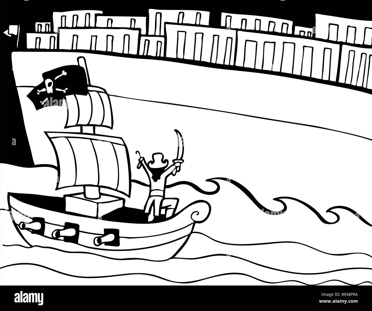 Attaque de pirates Illustration de Vecteur