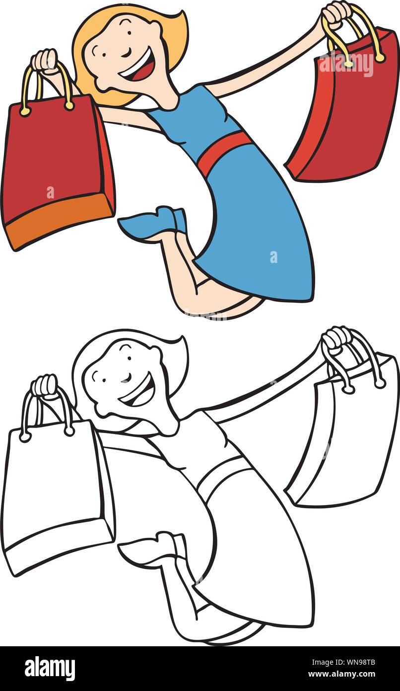 Shopping de fille Illustration de Vecteur