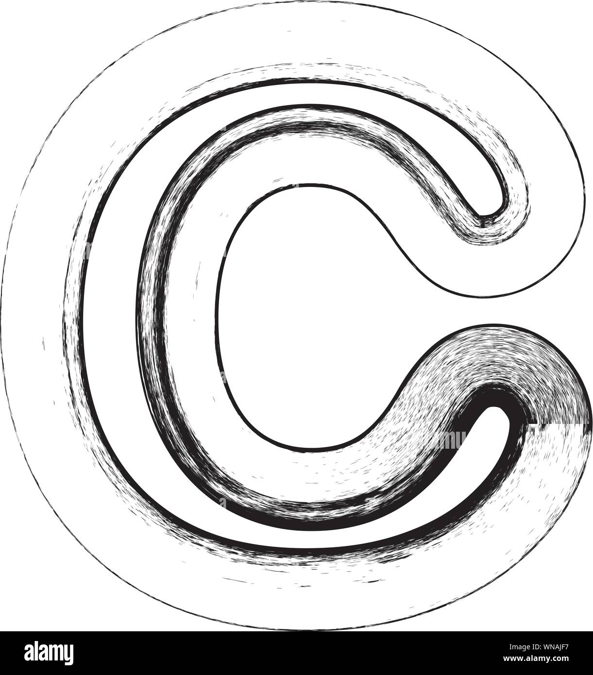 Grunge Font. Lettre c Illustration de Vecteur