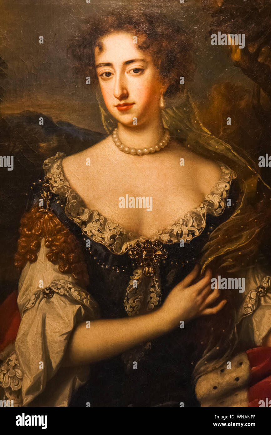 L'Angleterre, Londres, Kensington, Kensington Palace, le King's appartements d'État, Portrait de Mary II quand la princesse d'Orange par William Wissing daté 1685 Banque D'Images