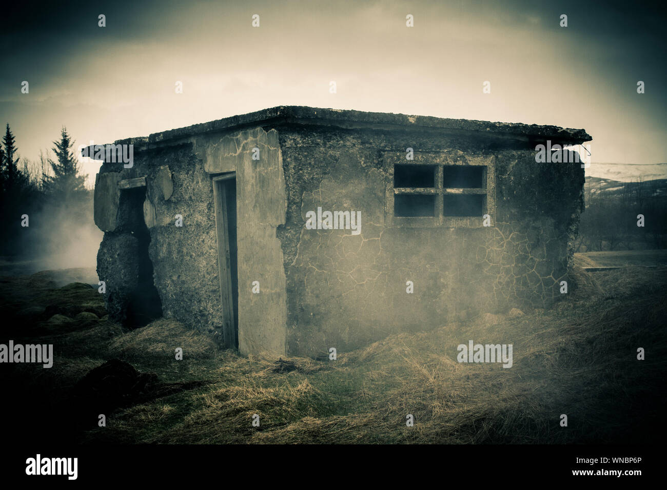 Cabane en pierre en Islande Banque D'Images