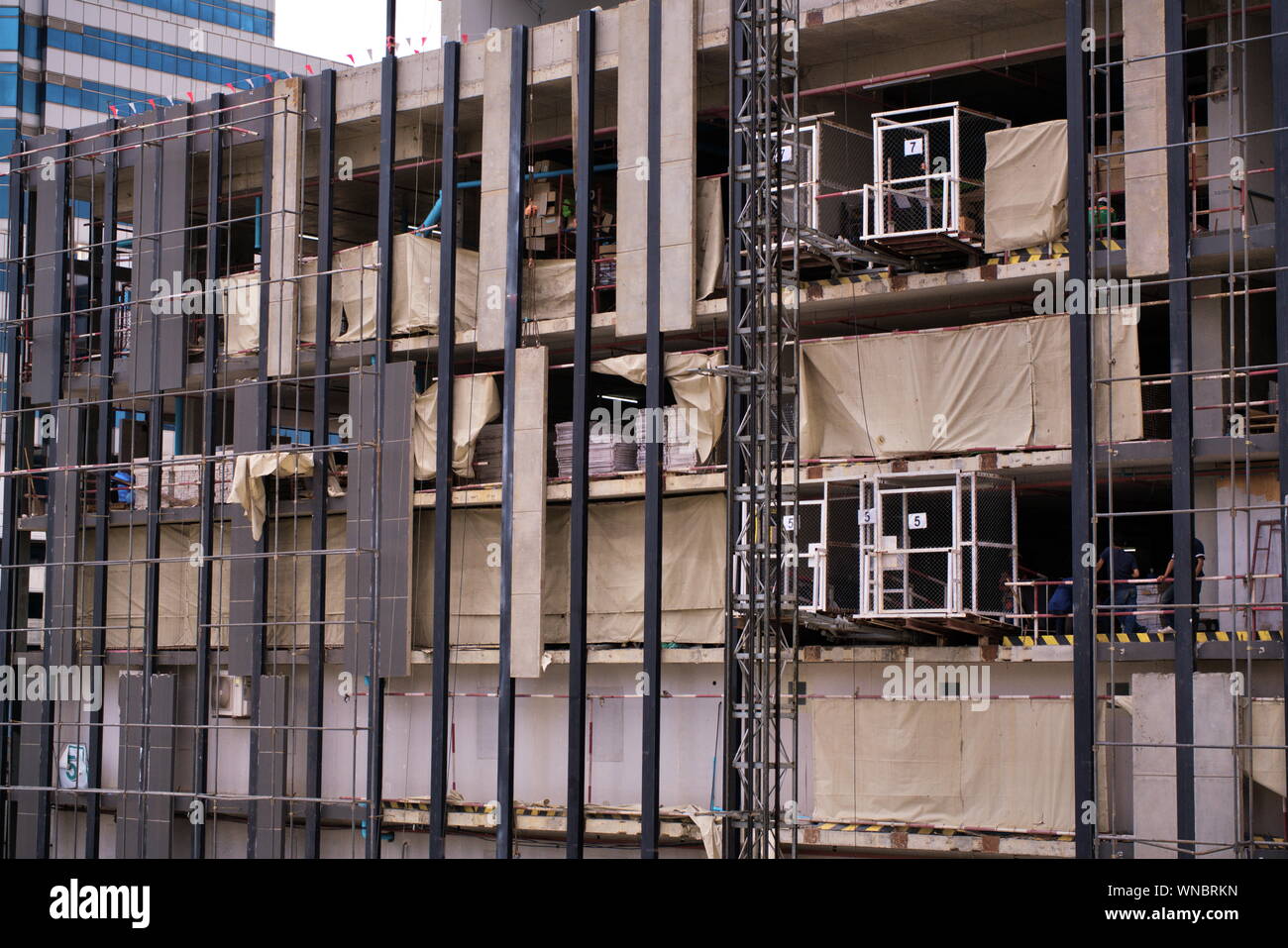 En cours de construction haute tour site de construction. Bangkok en 3 Septembre 2019 Banque D'Images