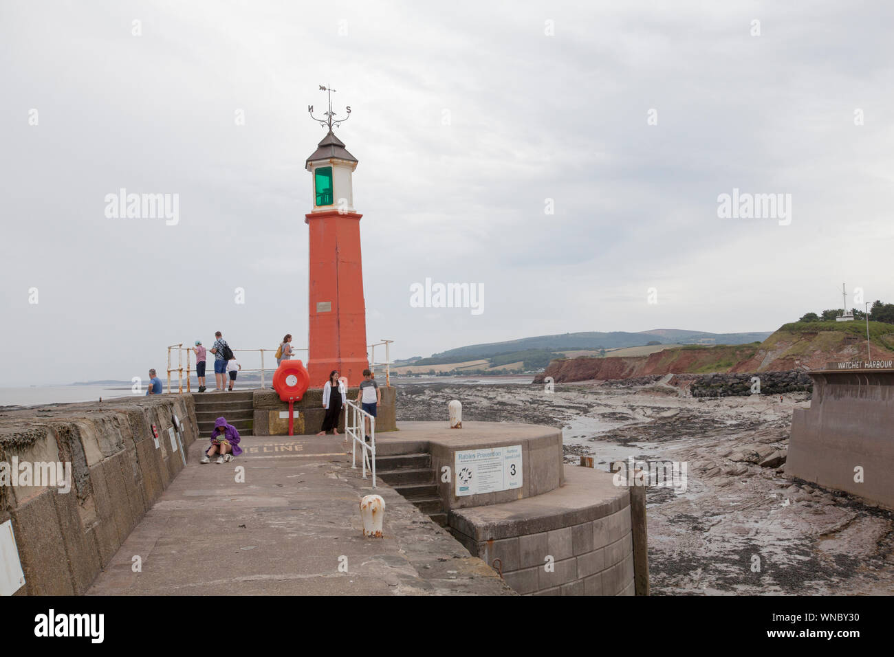 Phare du Port de Watchet, Watchet Somerset Banque D'Images
