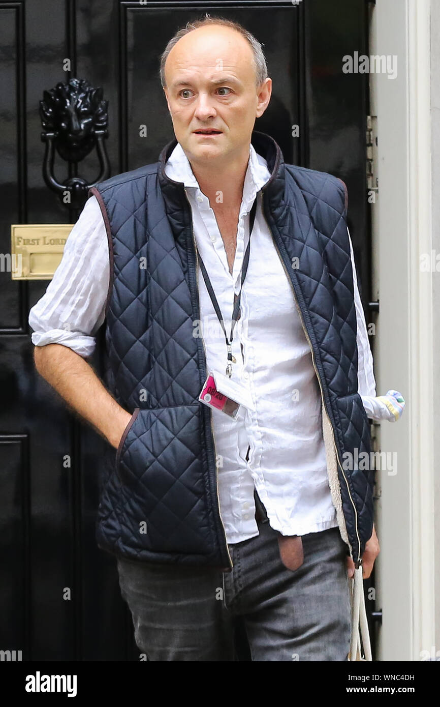 Londres, Royaume-Uni. 08Th Sep 2019. Conseiller spécial du Premier ministre britannique, Dominic Cummings sort de 10 Downing Street, à Londres. Credit : SOPA/Alamy Images Limited Live News Banque D'Images
