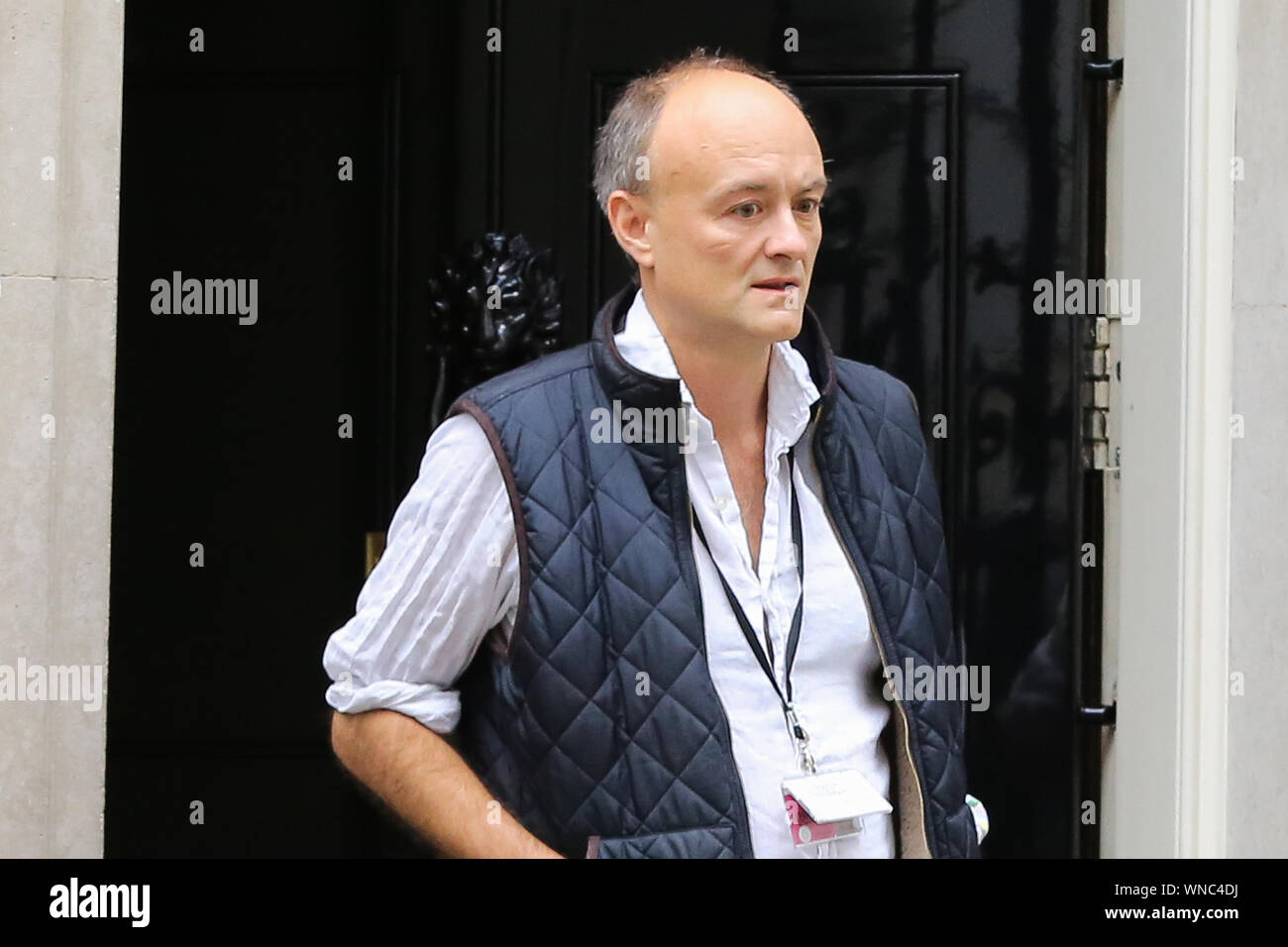 Londres, Royaume-Uni. 08Th Sep 2019. Conseiller spécial du Premier ministre britannique, Dominic Cummings sort de 10 Downing Street, à Londres. Credit : SOPA/Alamy Images Limited Live News Banque D'Images