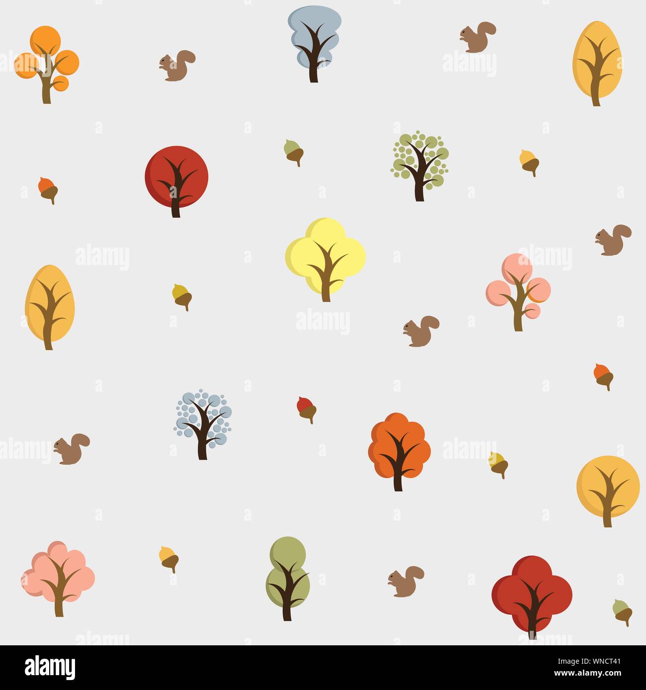 Bonjour l'automne. Les arbres d'automne arrière-plan. Illustration de Vecteur