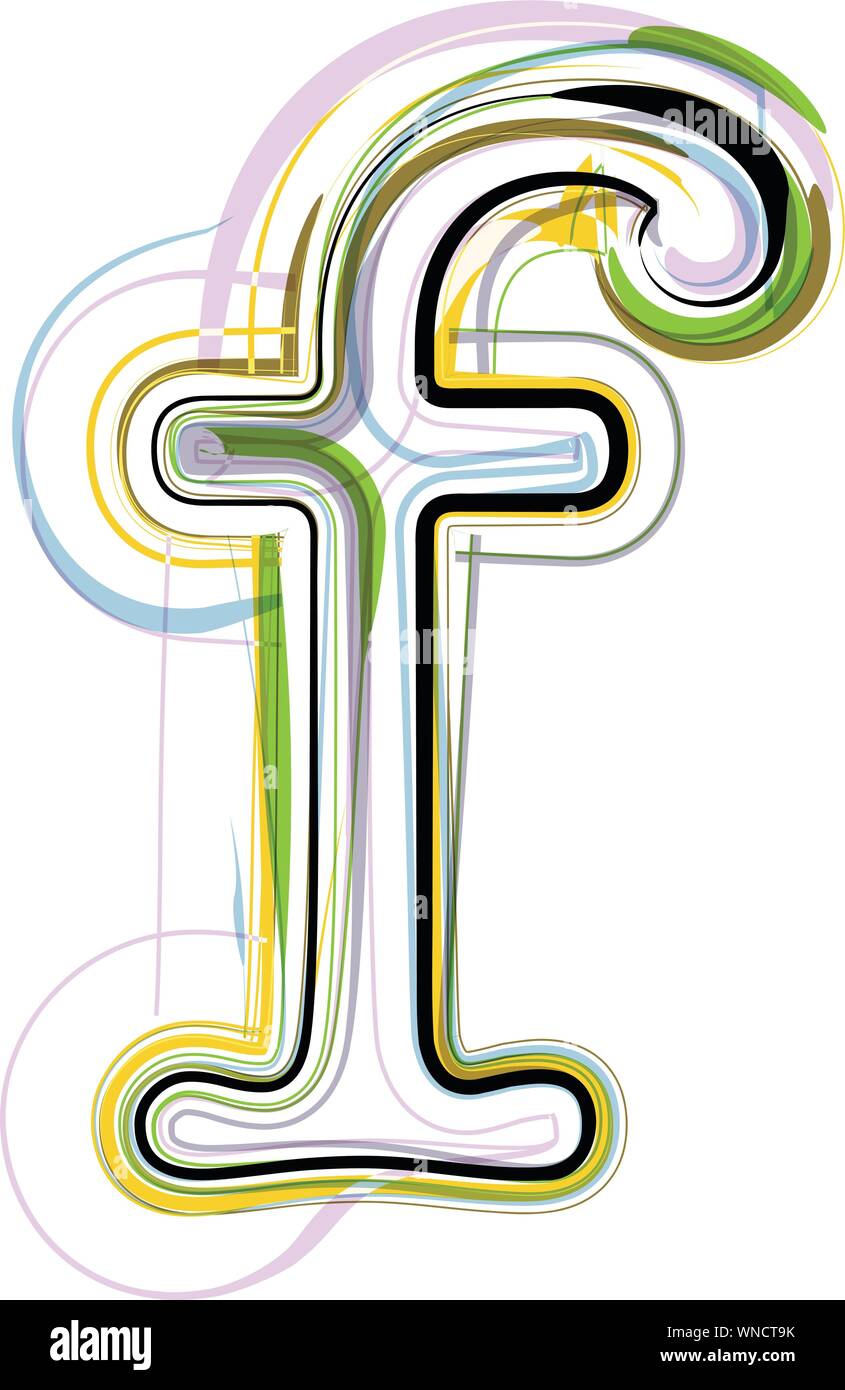 Organic font l'illustration. Lettre f Illustration de Vecteur