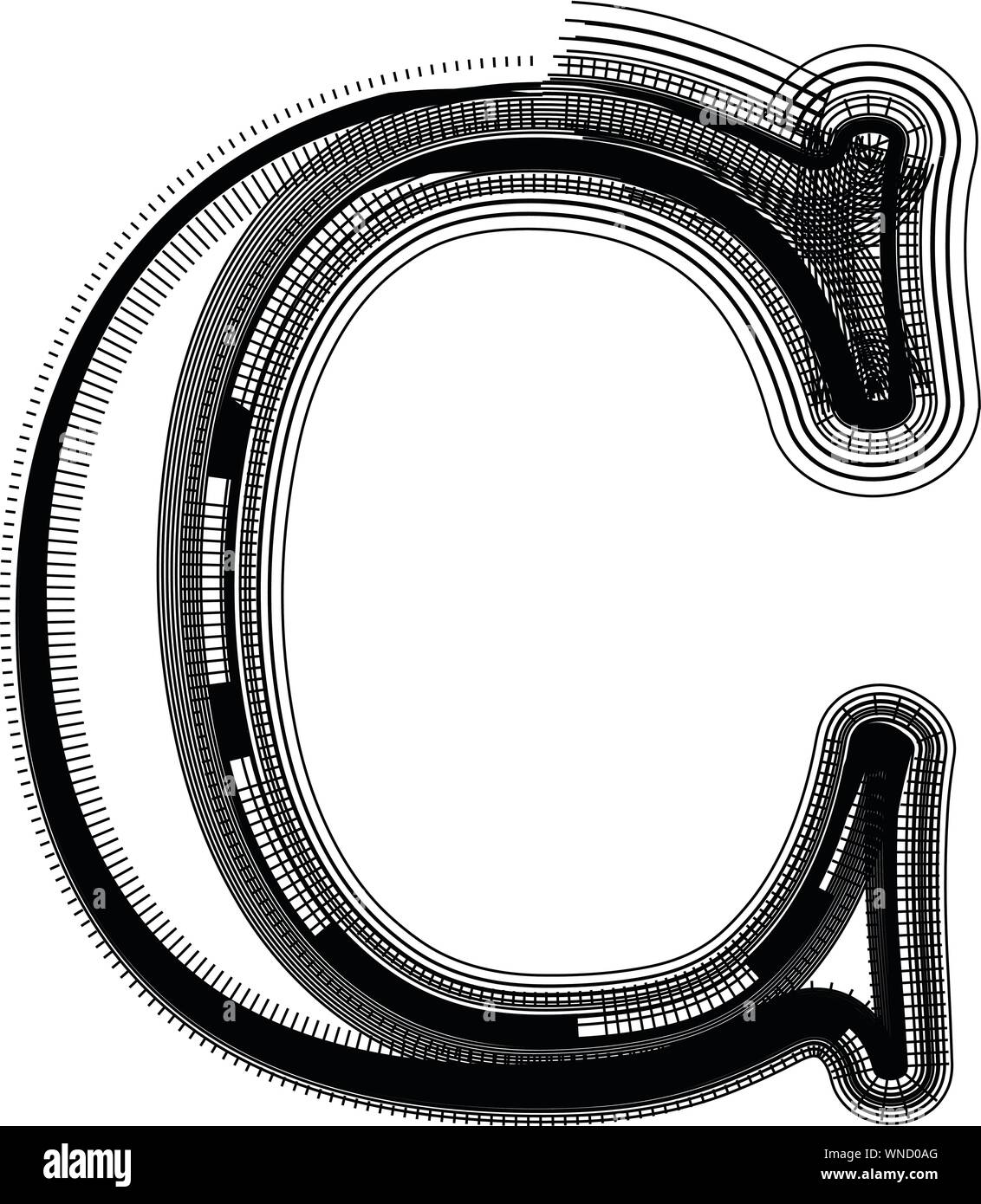 Illustration de la police Lettre C Illustration de Vecteur