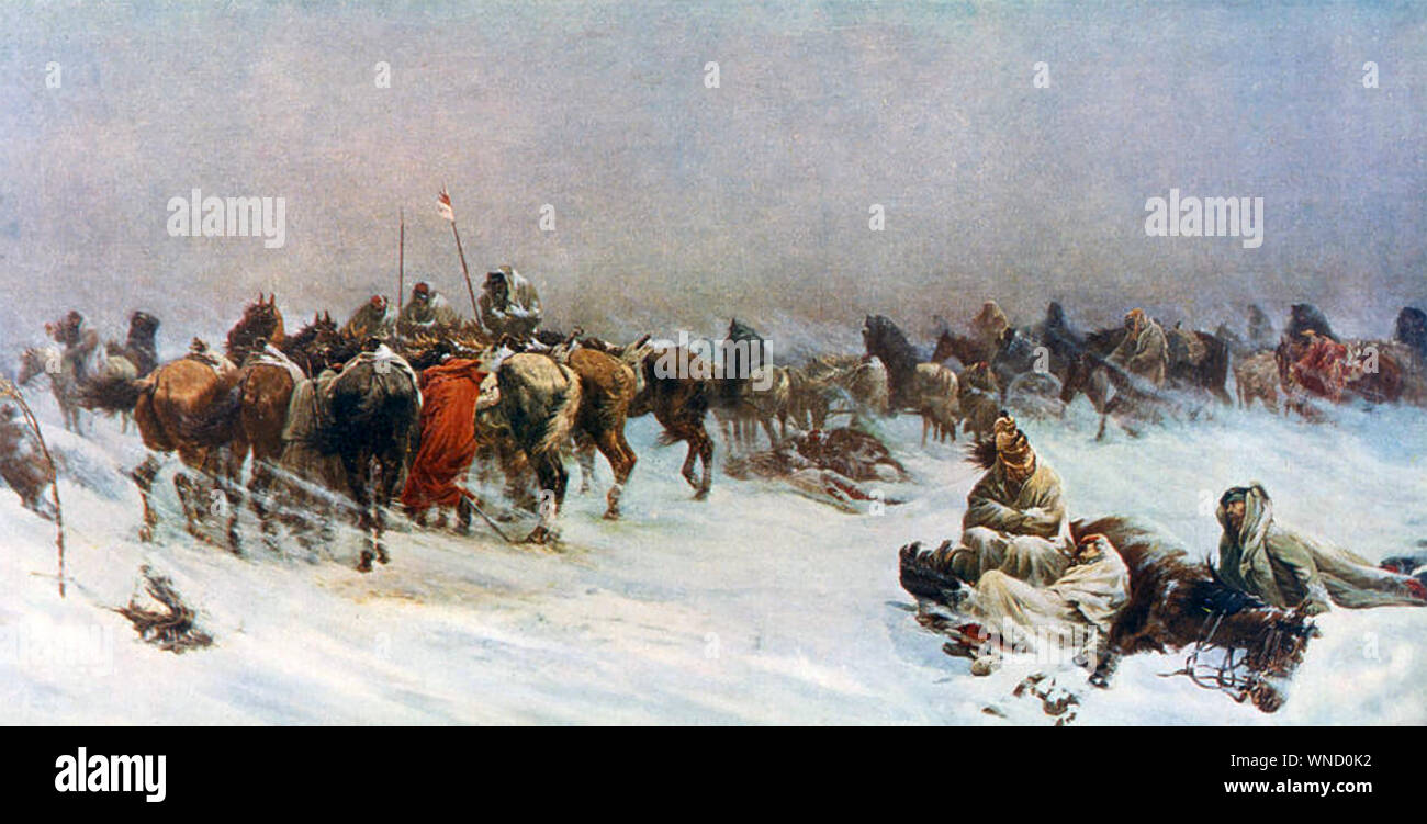 Le retrait de l'armée française à partir de Moscou en 1812 Banque D'Images