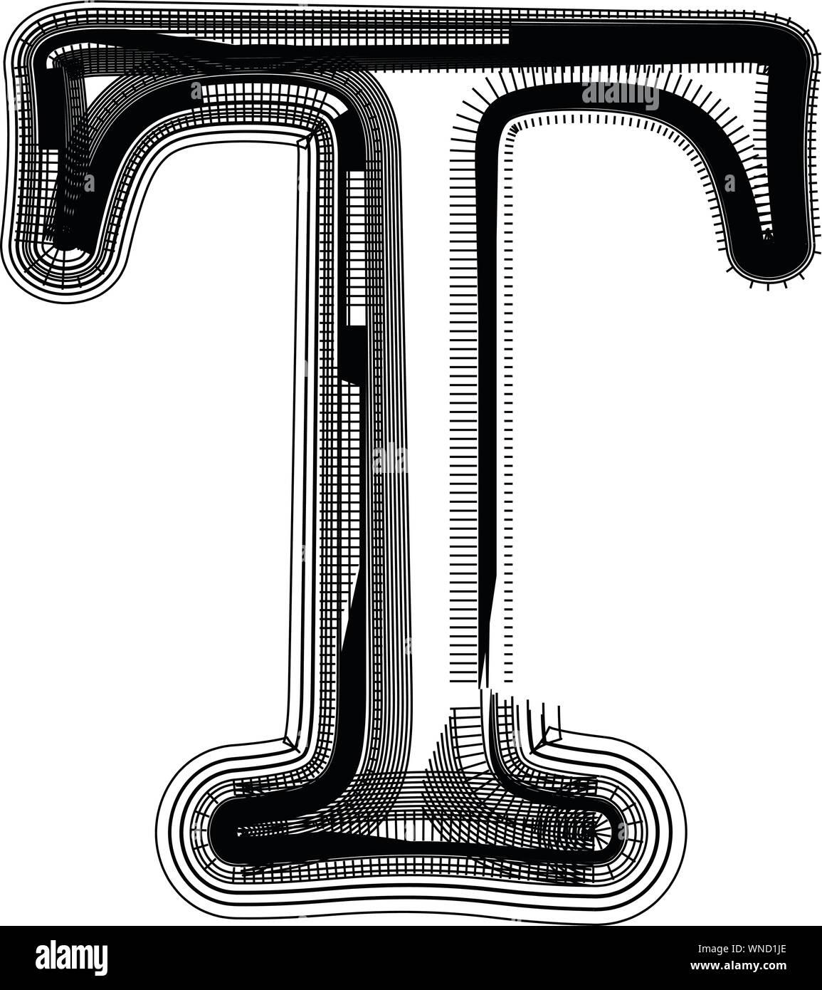 Illustration de la police LETTRE T Illustration de Vecteur