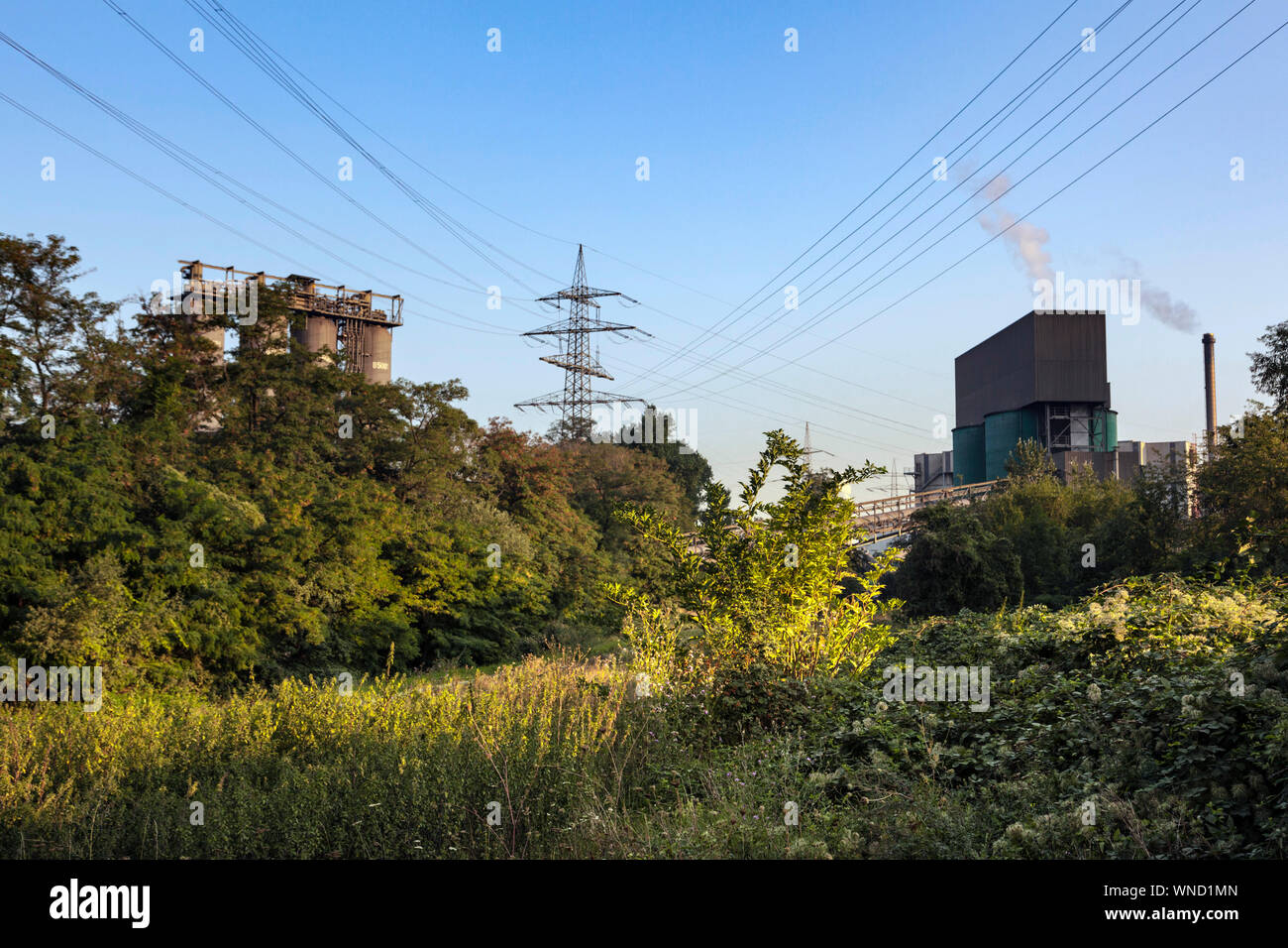 Nature et paysage industriel à Duisbourg Bruckhausen Banque D'Images