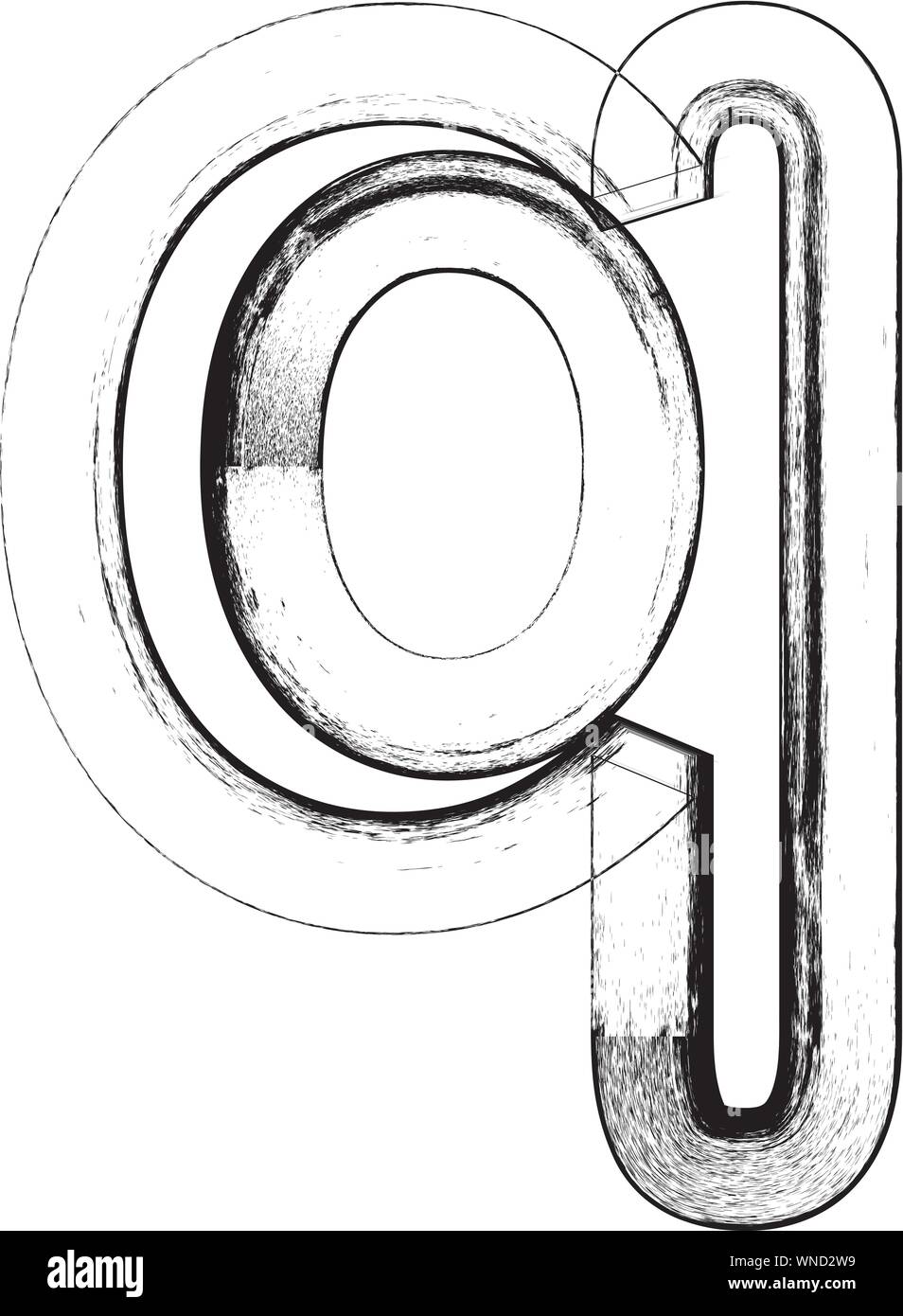 Grunge Font. Lettre q Illustration de Vecteur