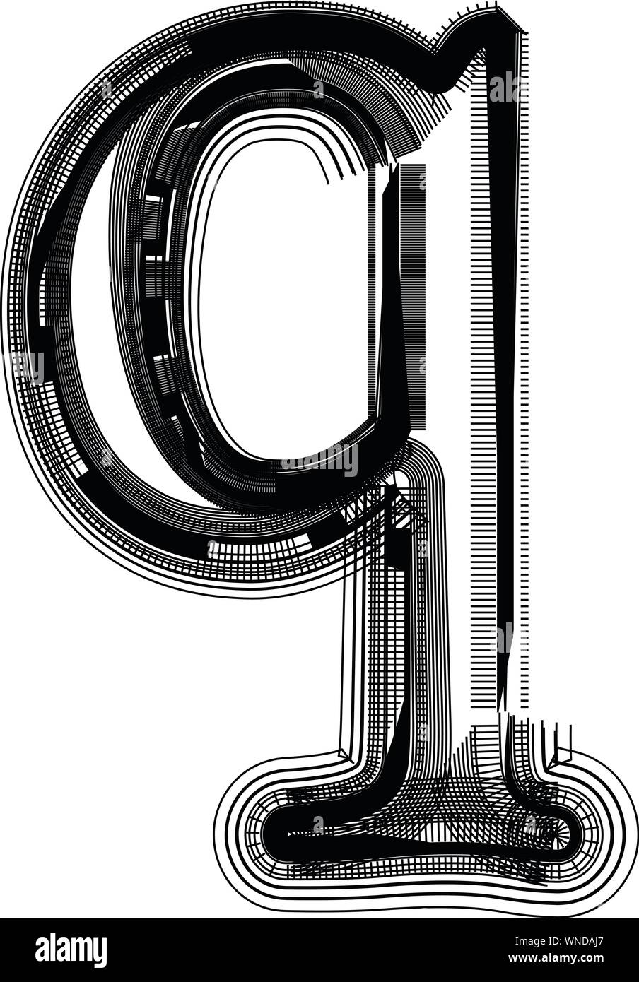 Illustration de la police lettre q Illustration de Vecteur