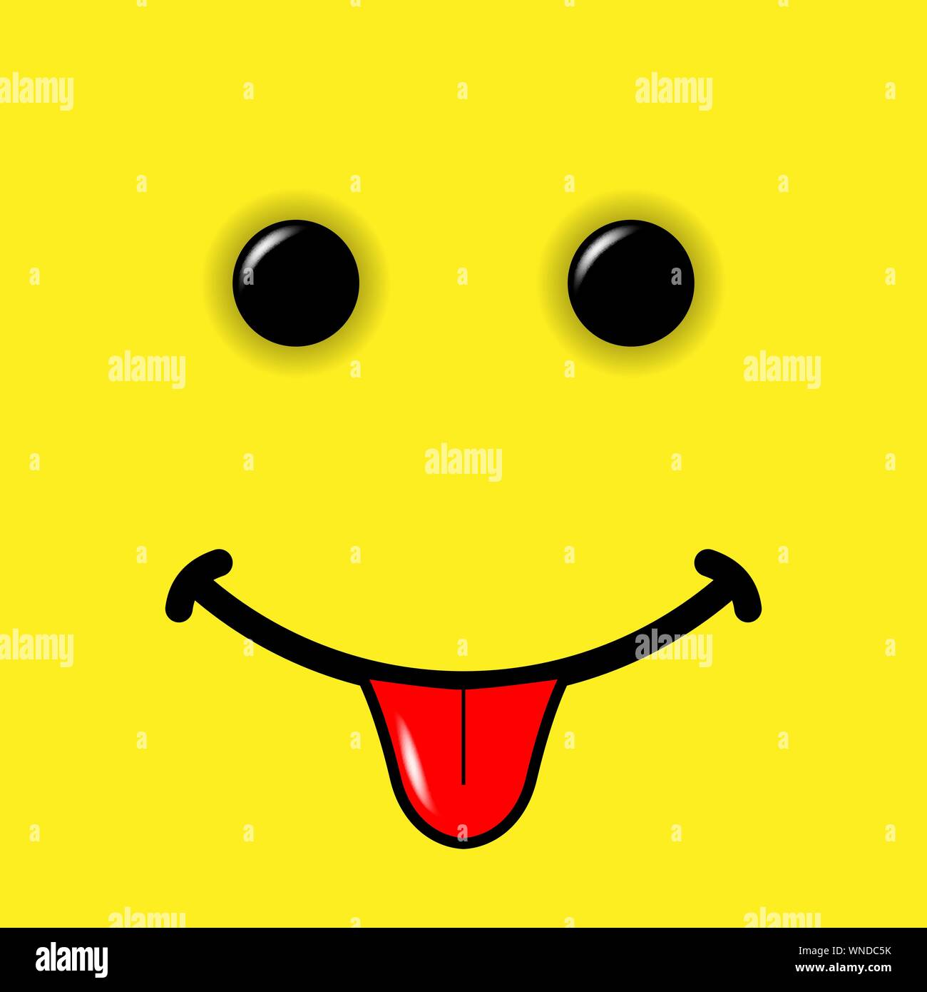 Sourire émoticône avec timon sur fond jaune. Vector illustration Illustration de Vecteur