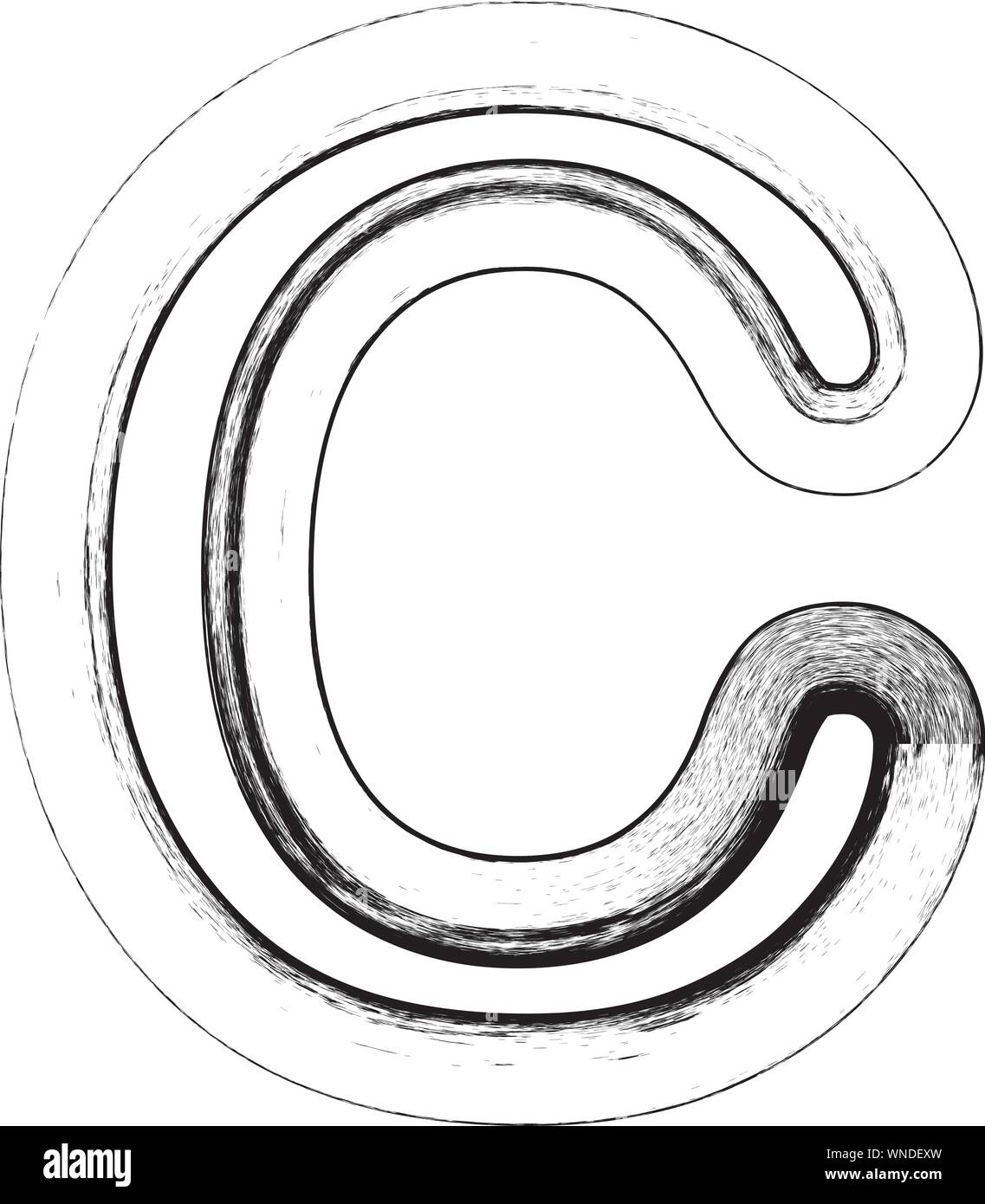 Grunge font. Lettre C Illustration de Vecteur