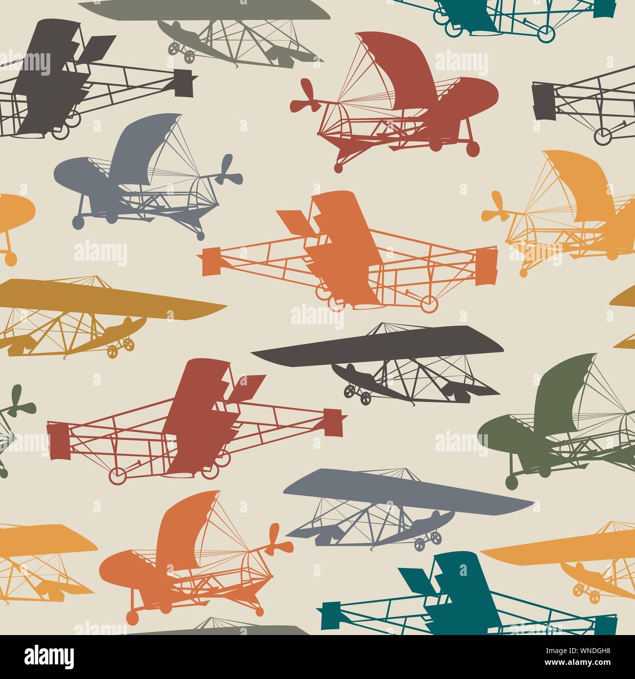 Modèle transparent avec des avions historiques Illustration de Vecteur