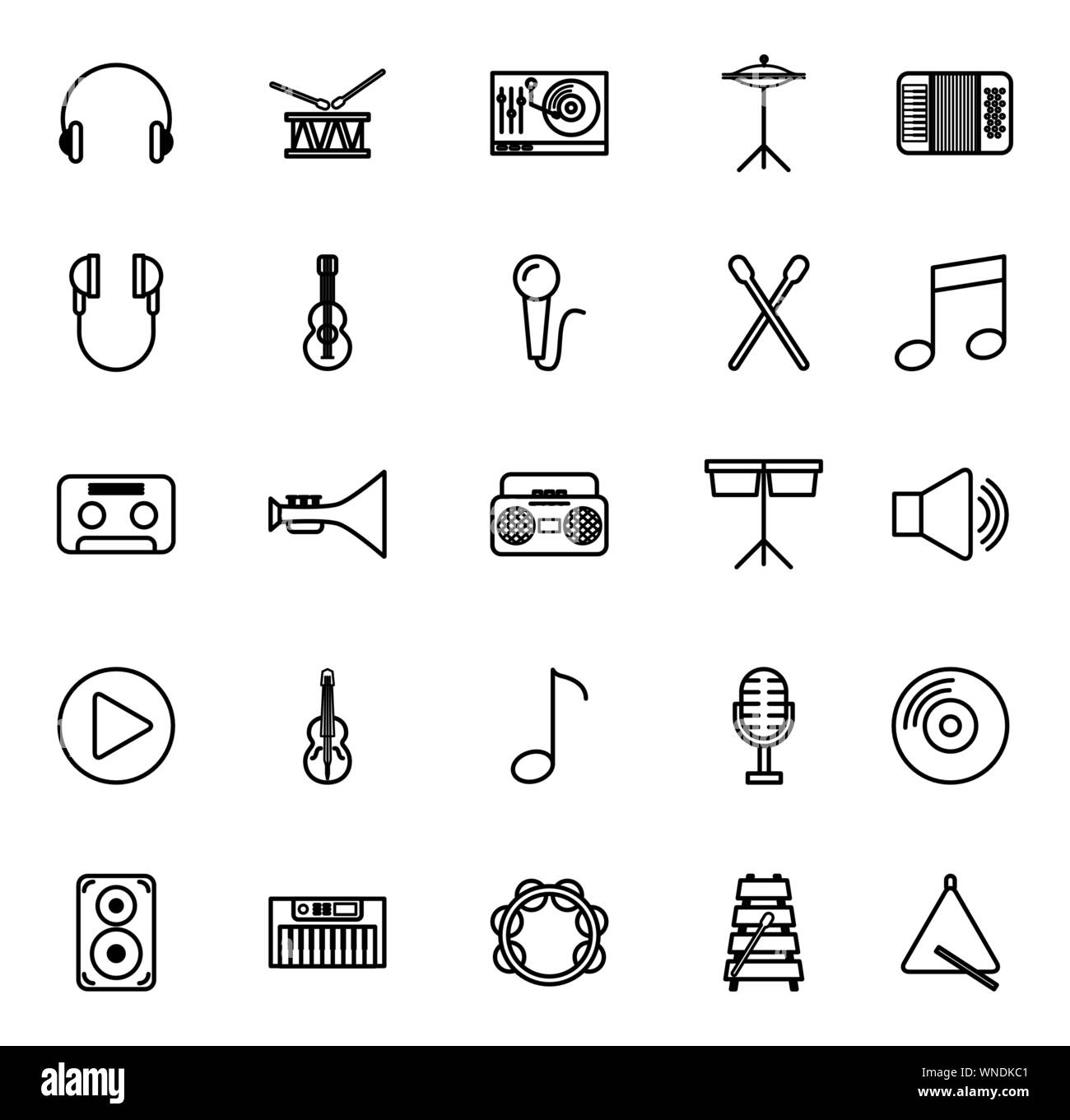 Instruments de musique et d'icônes Illustration de Vecteur