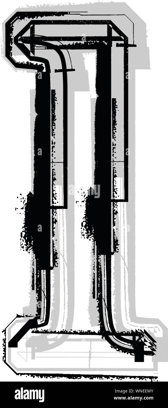 Grunge Font. Lettre l Illustration de Vecteur