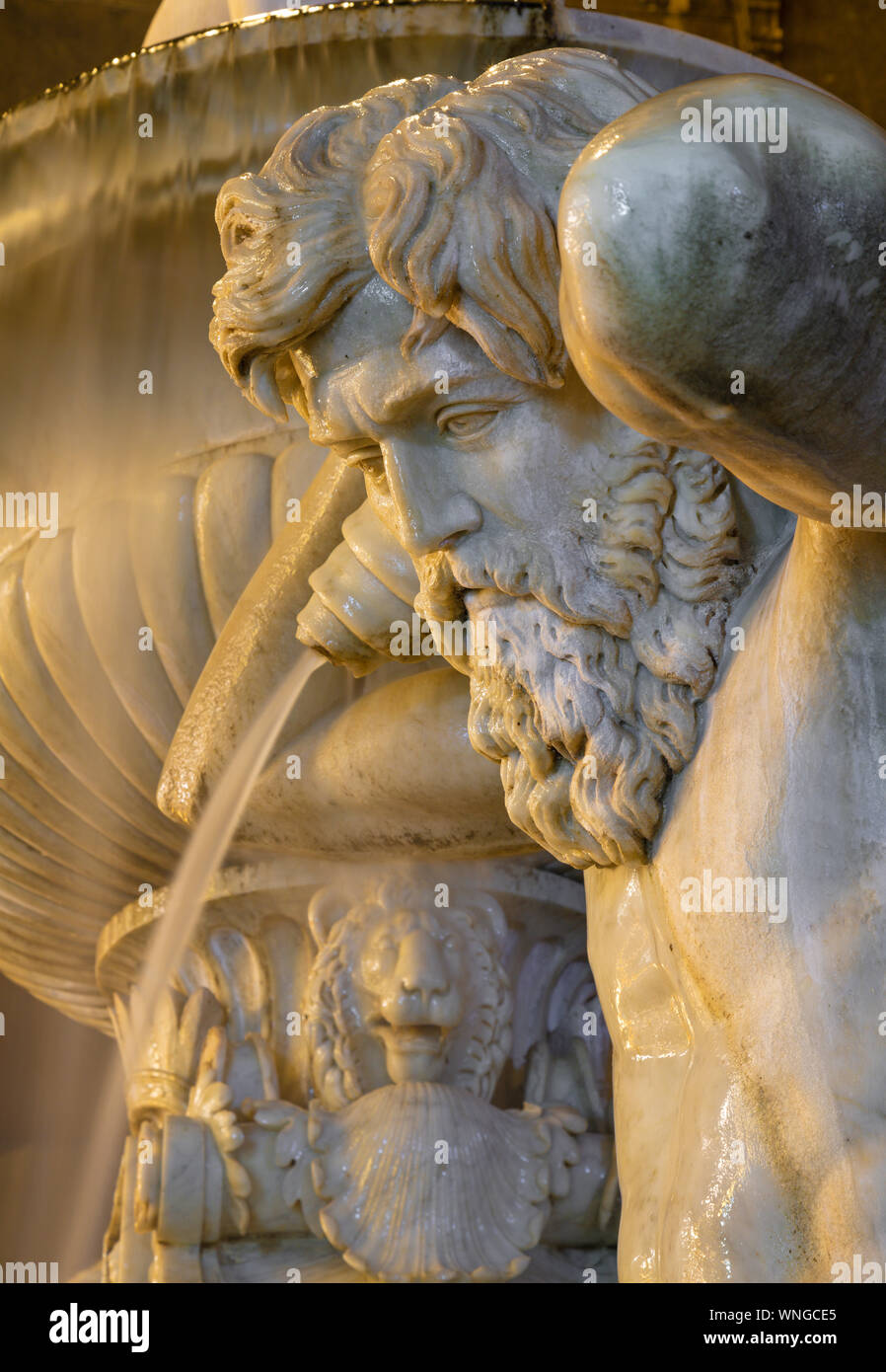 Catania - Le détail de tous les soirs par Tito fontaine Amenano par Tito Angelini (1837). Banque D'Images