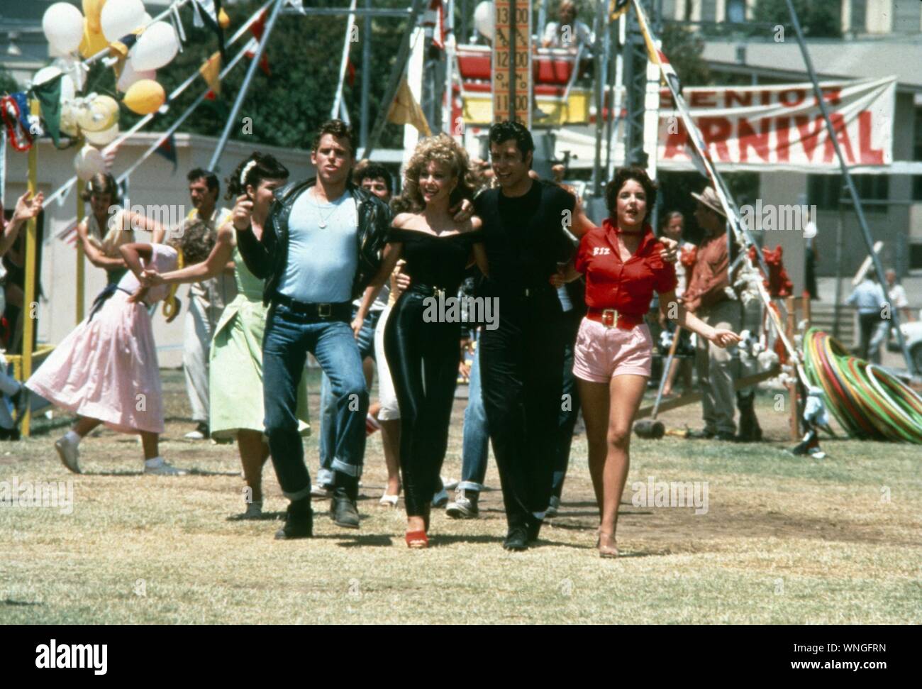 Grease Année : 1978 USA Jeff Conaway, Olivia Newton John, John Travolta, Stockard Channing Réalisateur : Randal Kleiser Banque D'Images