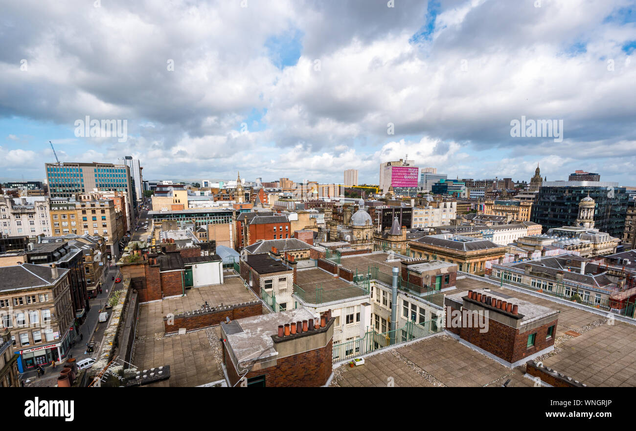 Vue sur la ville de la tour Phare, Mitchell Street, Glasgow, Scotland, UK Banque D'Images