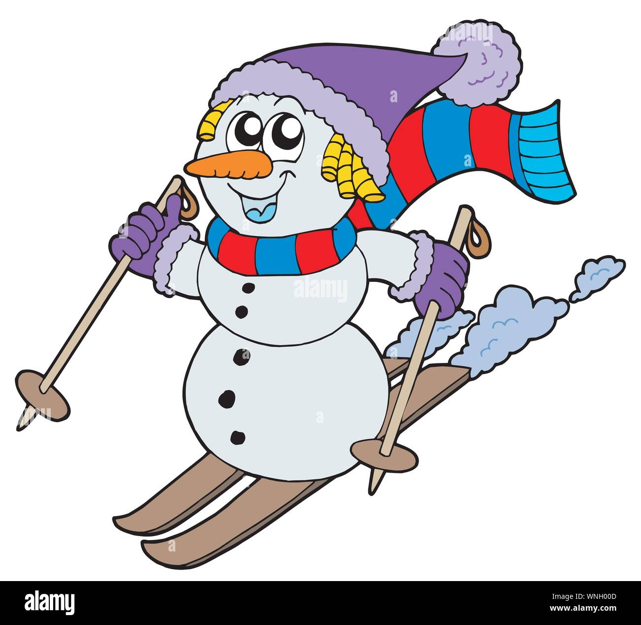 Bonhomme de neige ski Illustration de Vecteur