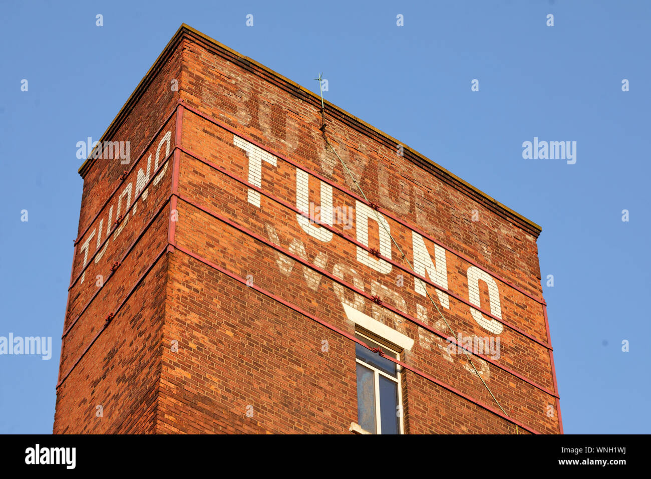 Tameside landmarks en brique rouge, Moulin Tudno Smith St, Ashton-under-Lyne accueil à Hill Biscuits Ltd Banque D'Images