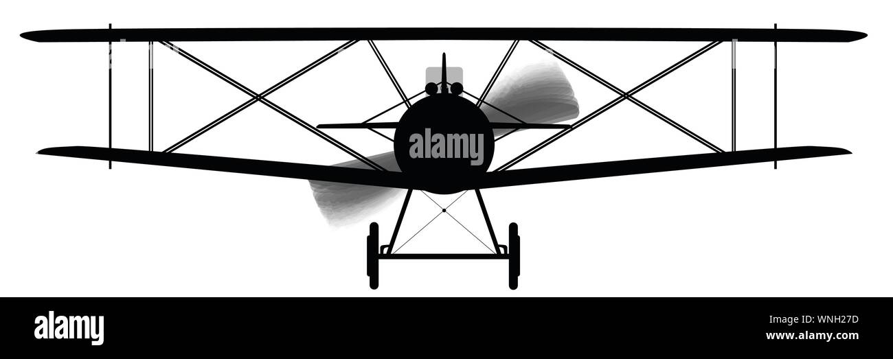 Silhouette biplan Illustration de Vecteur