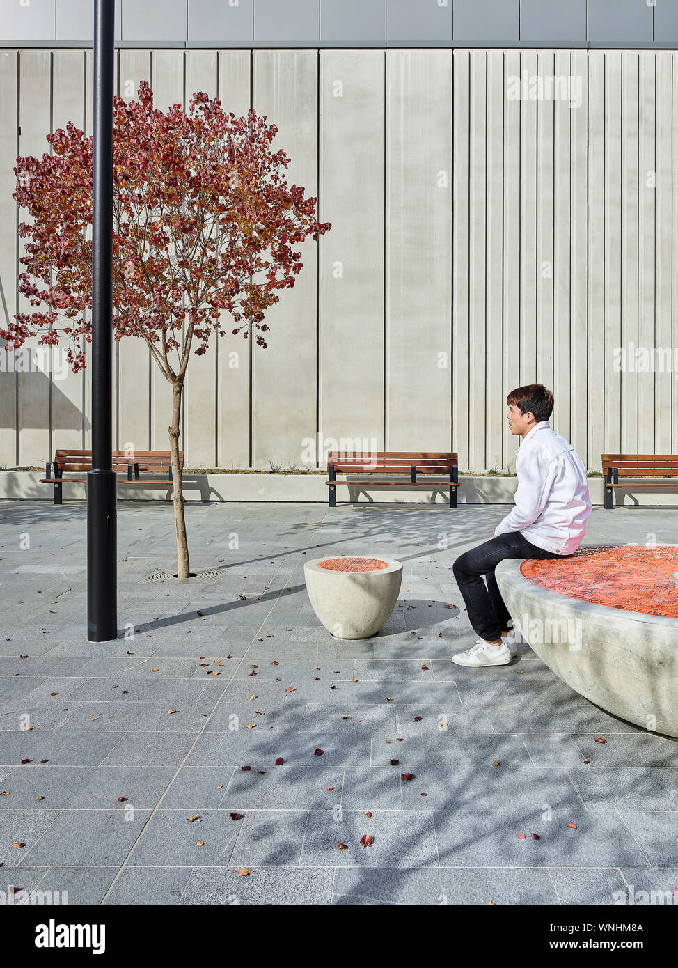 Station plaza. Les stations de métro de l'ouest du nord, Sydney, Australie. Architecte : HASSELL, 2019. Banque D'Images