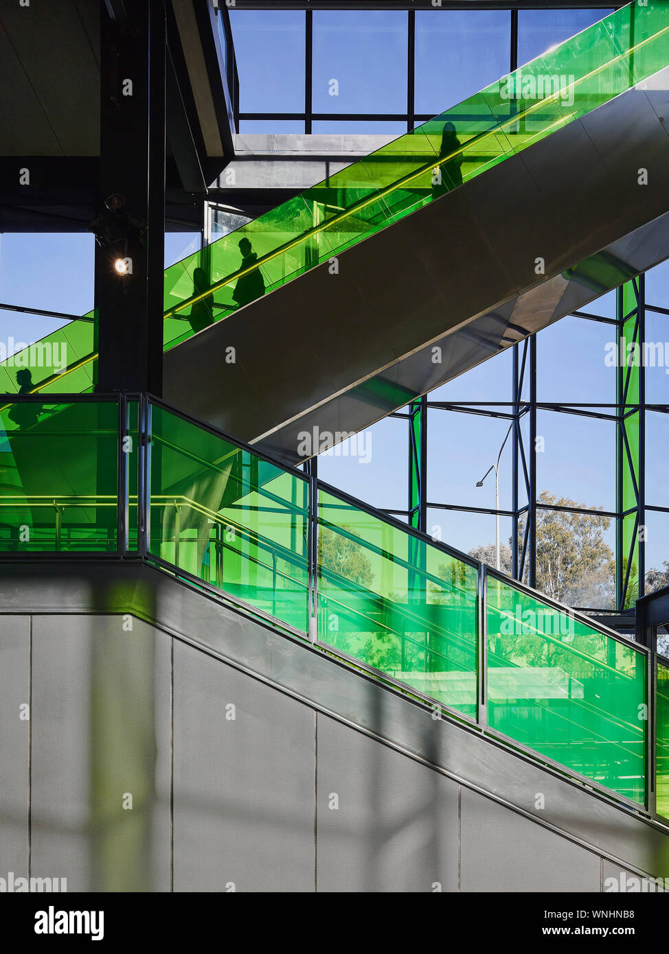 Détail d'indexation. Les stations de métro de l'ouest du nord, Sydney, Australie. Architecte : HASSELL, 2019. Banque D'Images