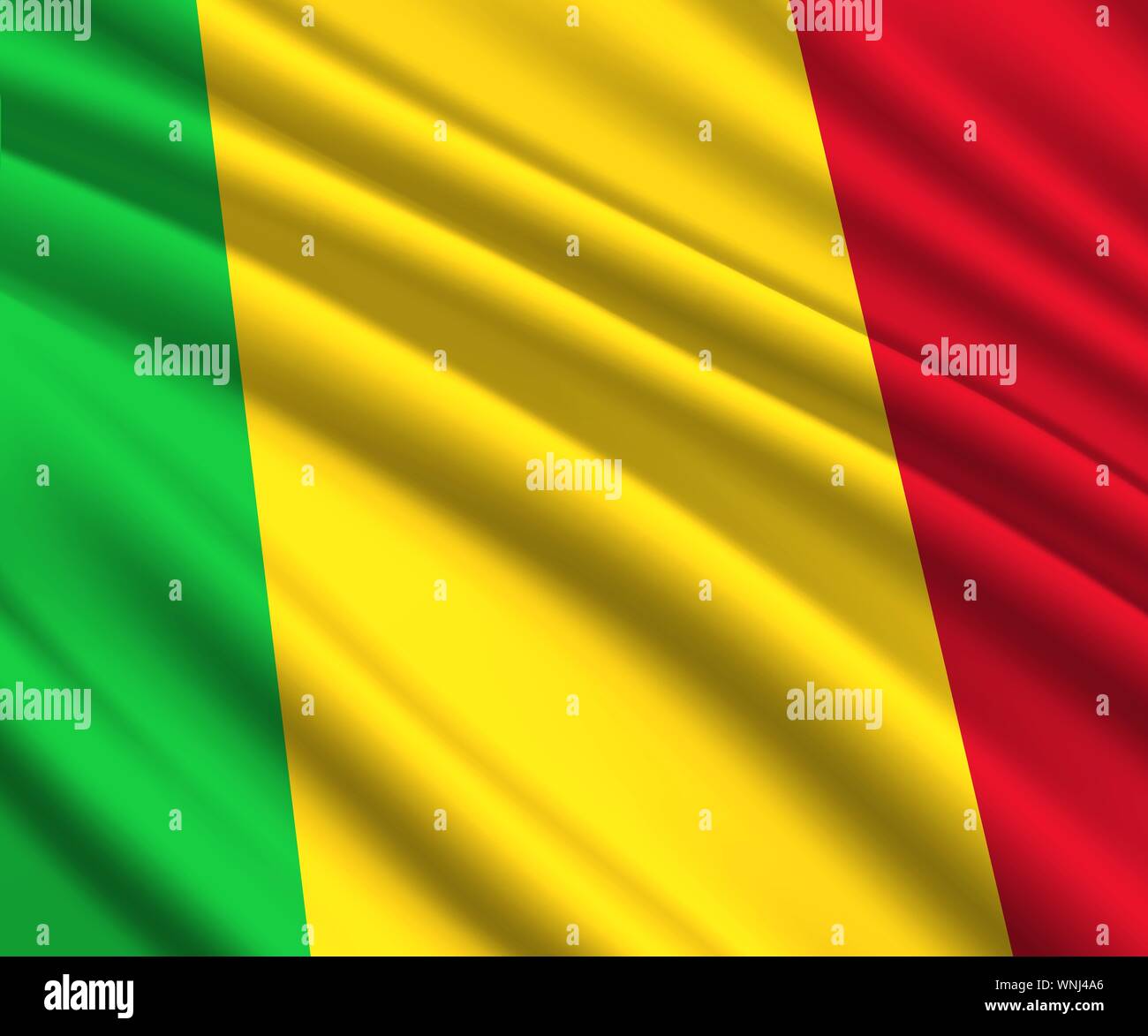 Contexte avec 3d waving flag du Mali Illustration de Vecteur